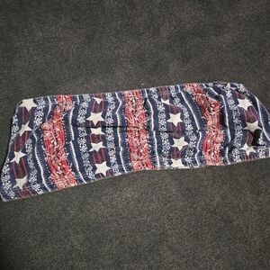 Red and Blue Star Patterned Scarf